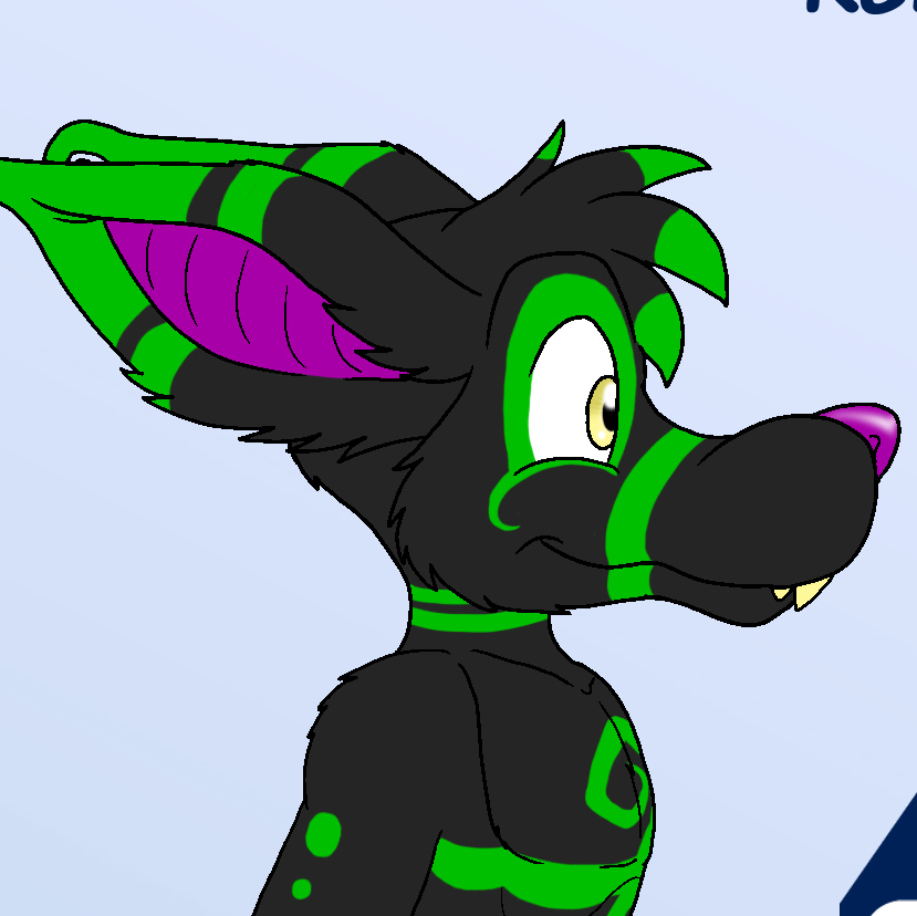 The head of a black-and-green crux