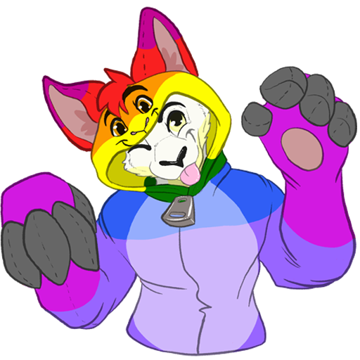 
        A sticker of Lilia Roo wearing some rainbow bori pajamas.
    